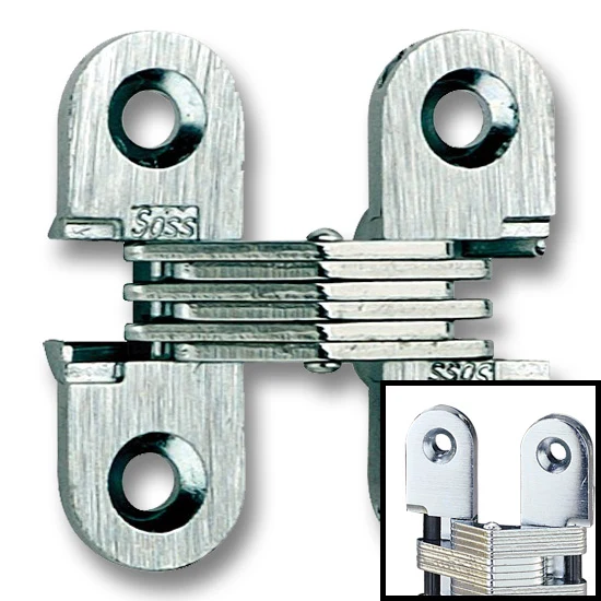 SOSS Hinge 103 3/4″ Minimum Thickness, Satin Chrome