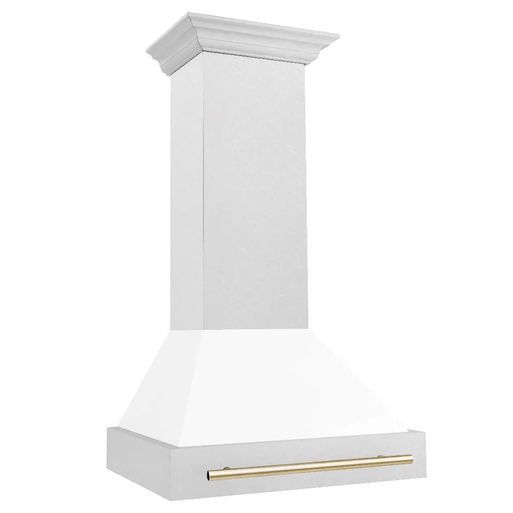 ZLine Autograph 8654SNZ Matte White Shell w/ Gold Handle 30 W X 23-3/4 D – by ZLine