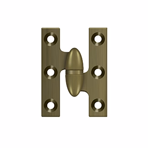 Deltana 2″ Height, 2-1/2″ Length Olive Knuckle Hinge, Antique Brass, Right
