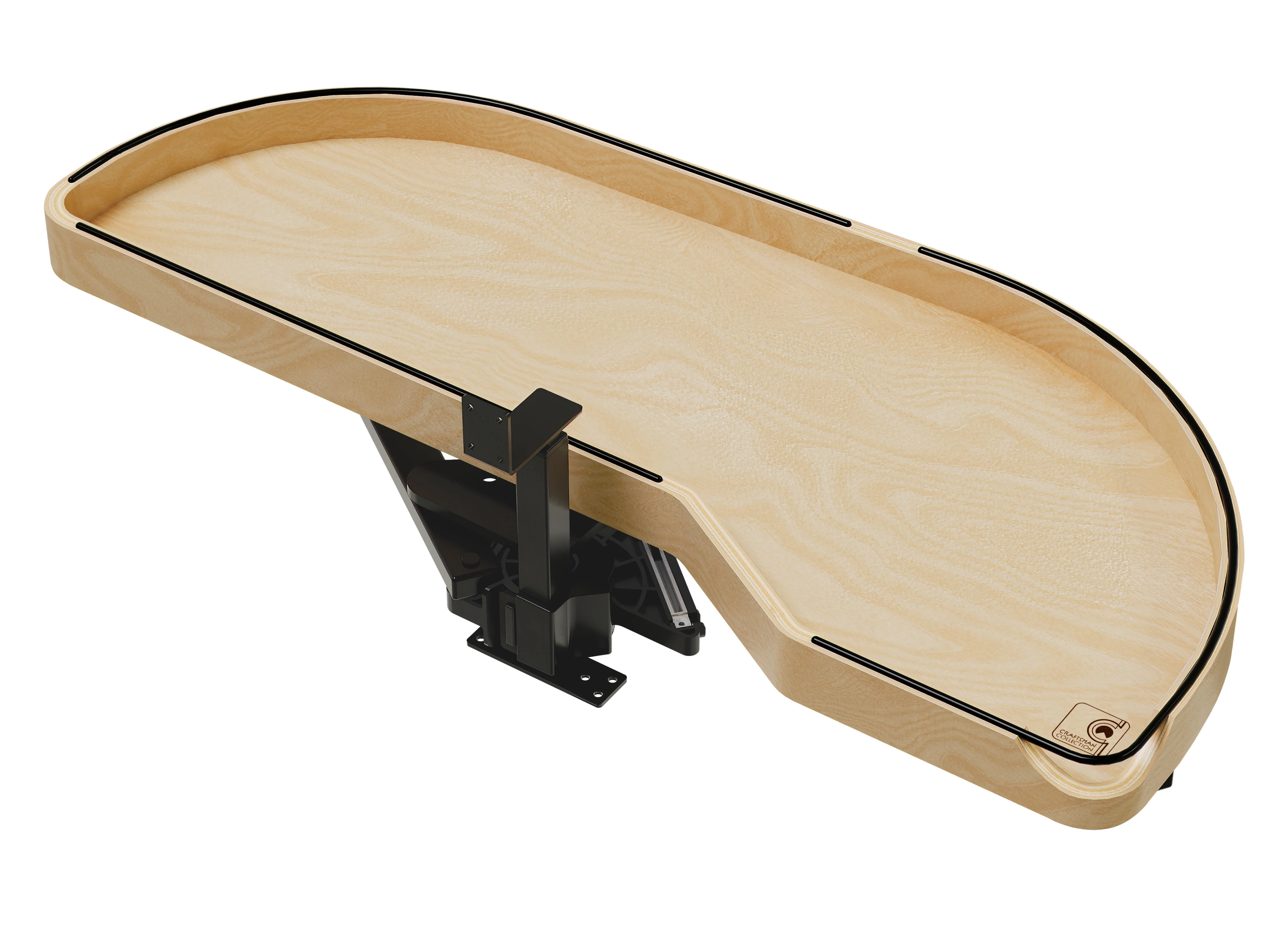 Craftsman Collection Solid Maple Single-Tier Girasolo w/ Soft-Close and Black Accents for 15″” Right