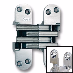 SOSS Hinge 220 Fire Rated 2″ Minimum Thickness, Satin Nickel