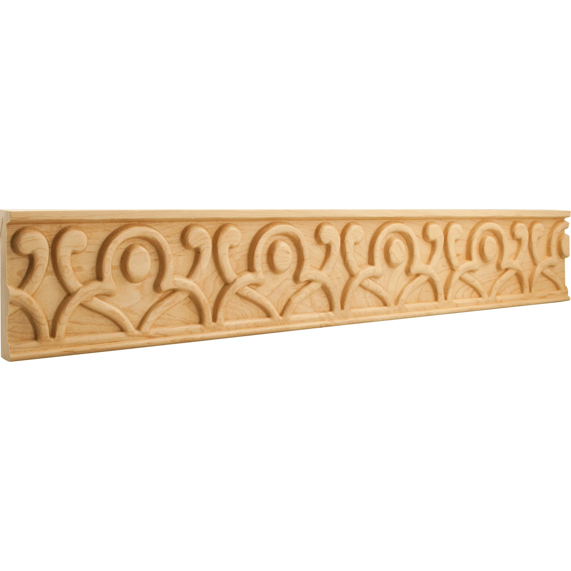 4″ x 7/8″ x 96″ Hand Carved Geometric Frieze Moulding Hard Maple 96″ Length