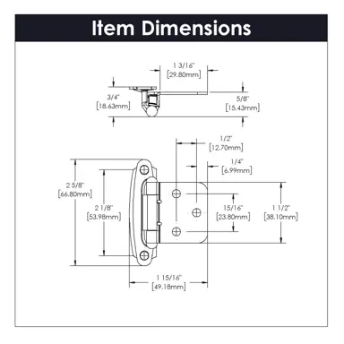 Hickory Hardware Surface Mount Self-Closing Hinge 2-5/8" x 1-15/16"