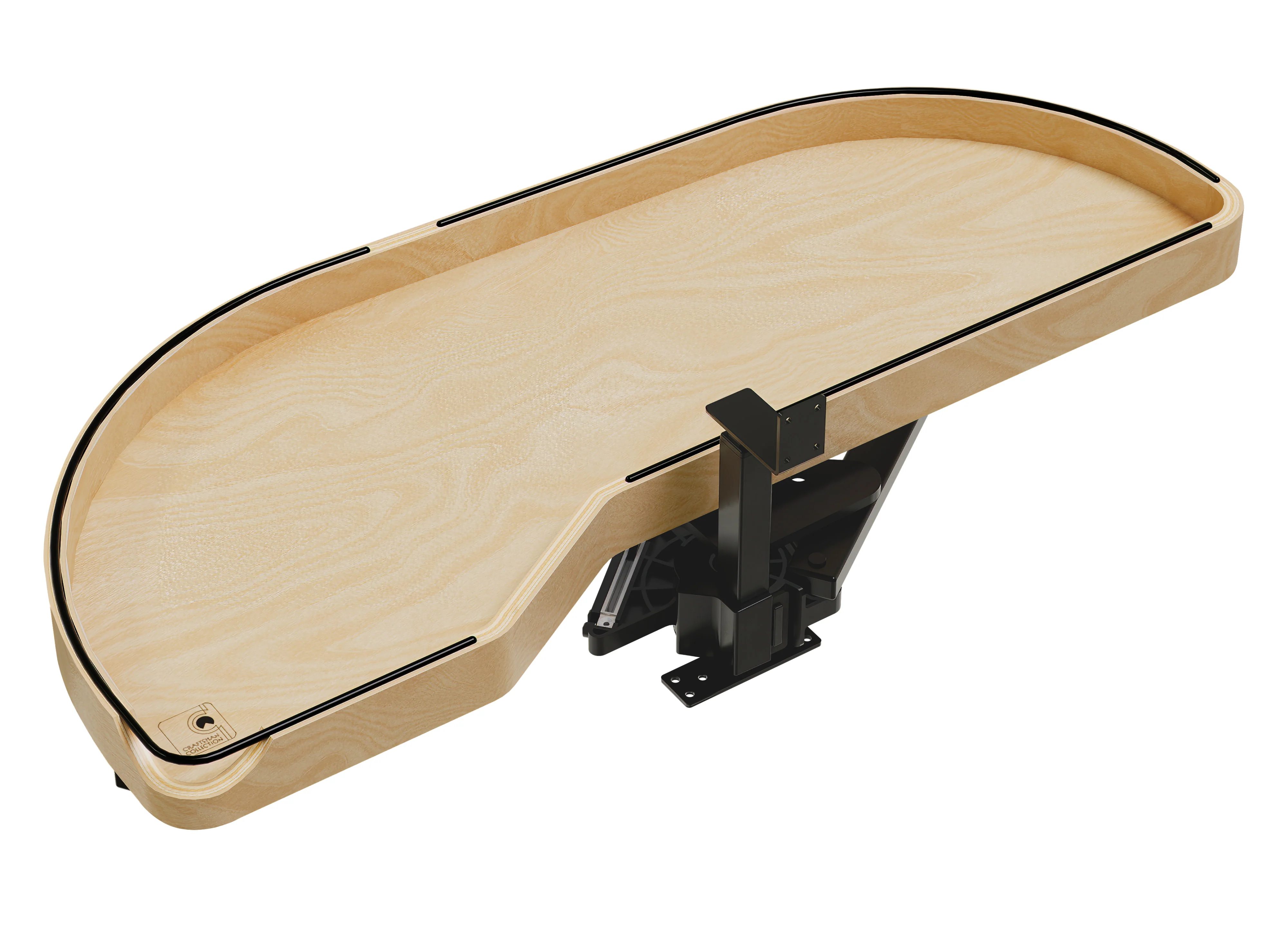 Craftsman Collection Solid Maple Single-Tier Girasolo w/ Soft-Close and Black Accents for 15″” Left