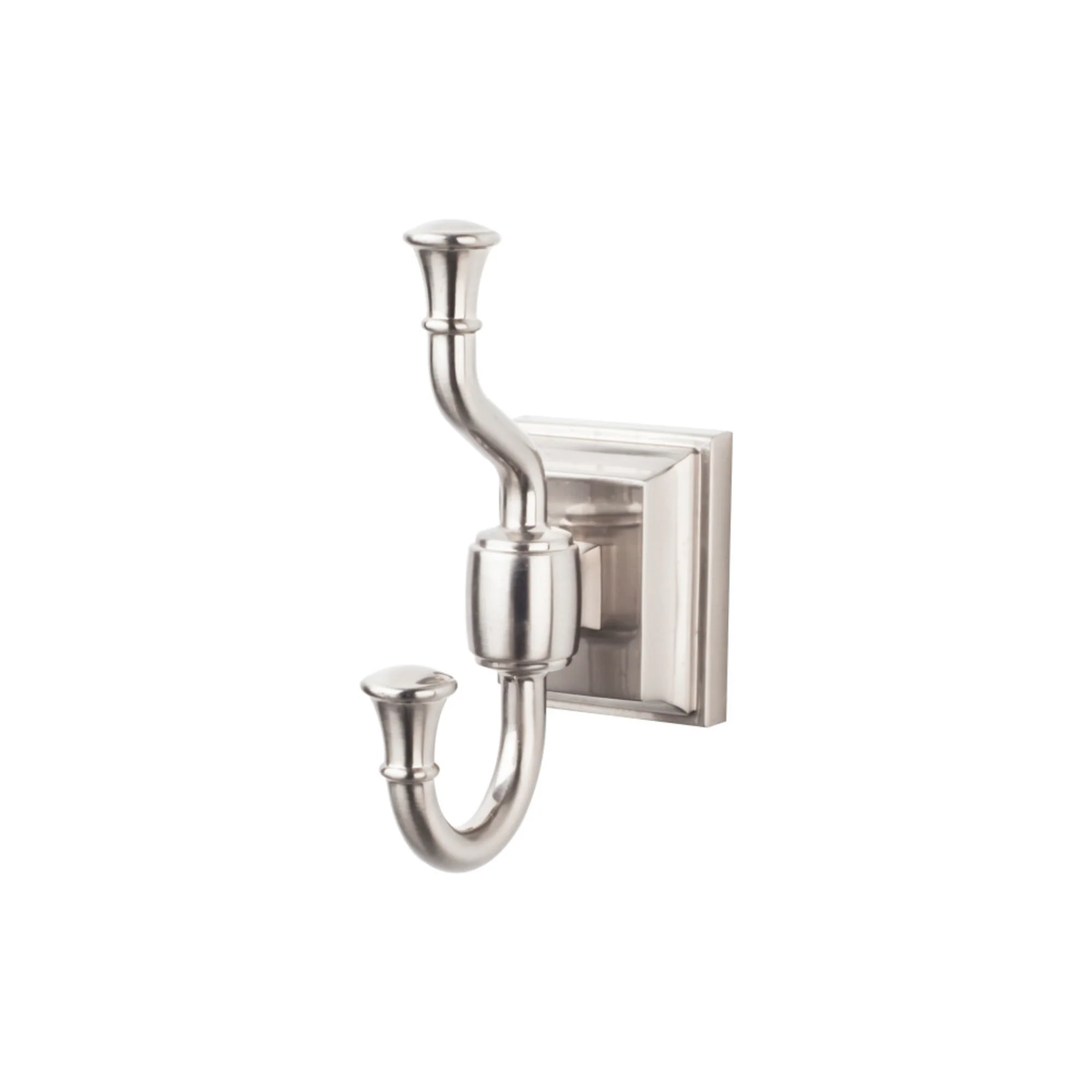 Top Knobs Stratton Bath Double Hook, Satin Nickel