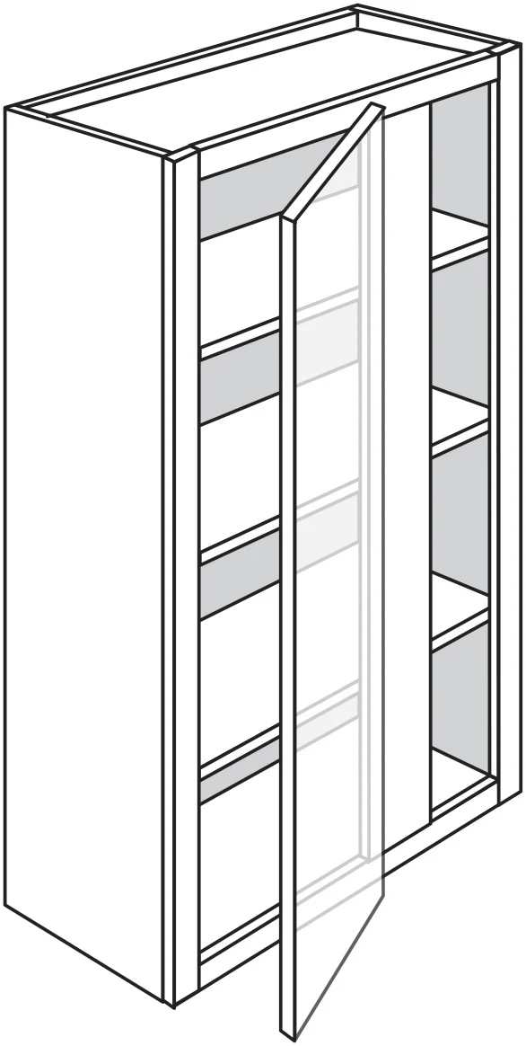 Blind Left Corner Wall Cabinet 24-28 W X 39 H X 12 D – Rainier Paint by Legend