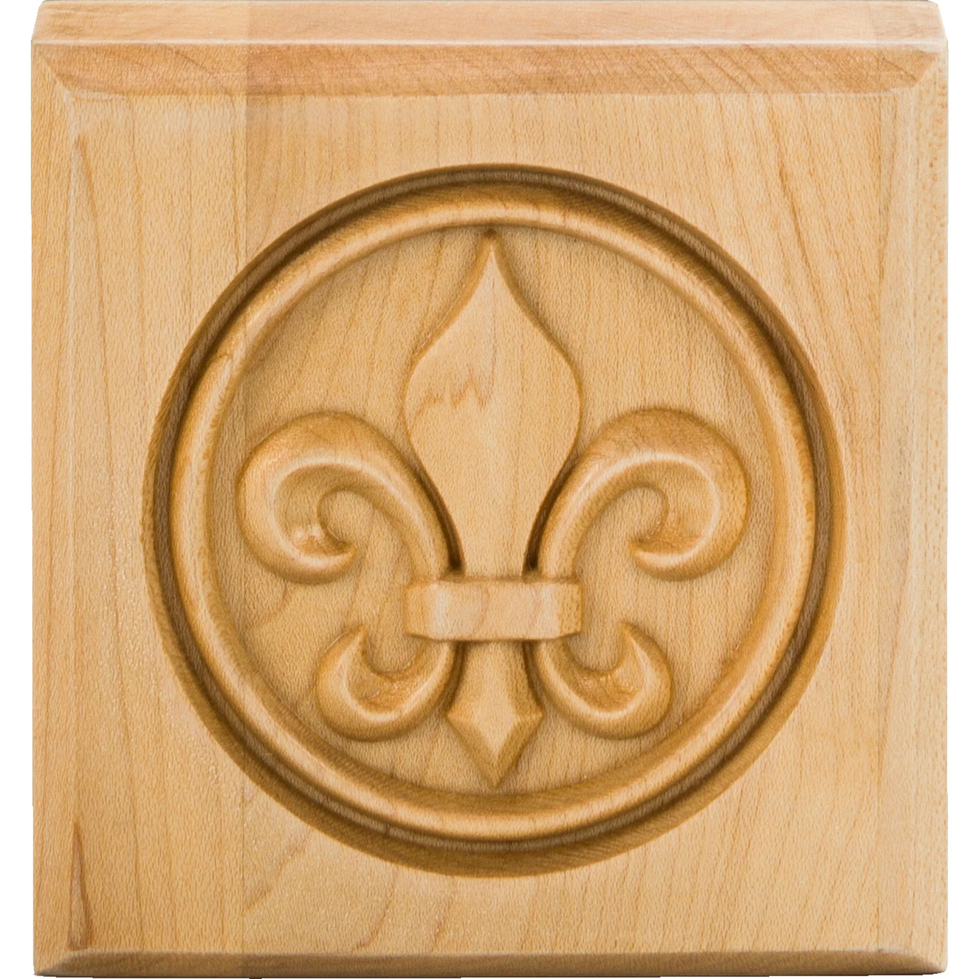 Hardware Resources Fleur-de-lis Rosette Oak 3-1/2″ Length