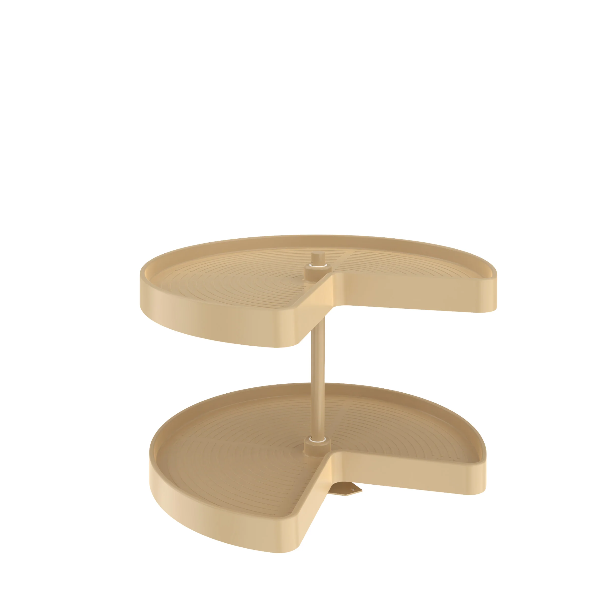 Rev-a-shelf Lazy Daisy Polymer Kidney Bottom Mount 2 Tray Lazy Susan, 24″
