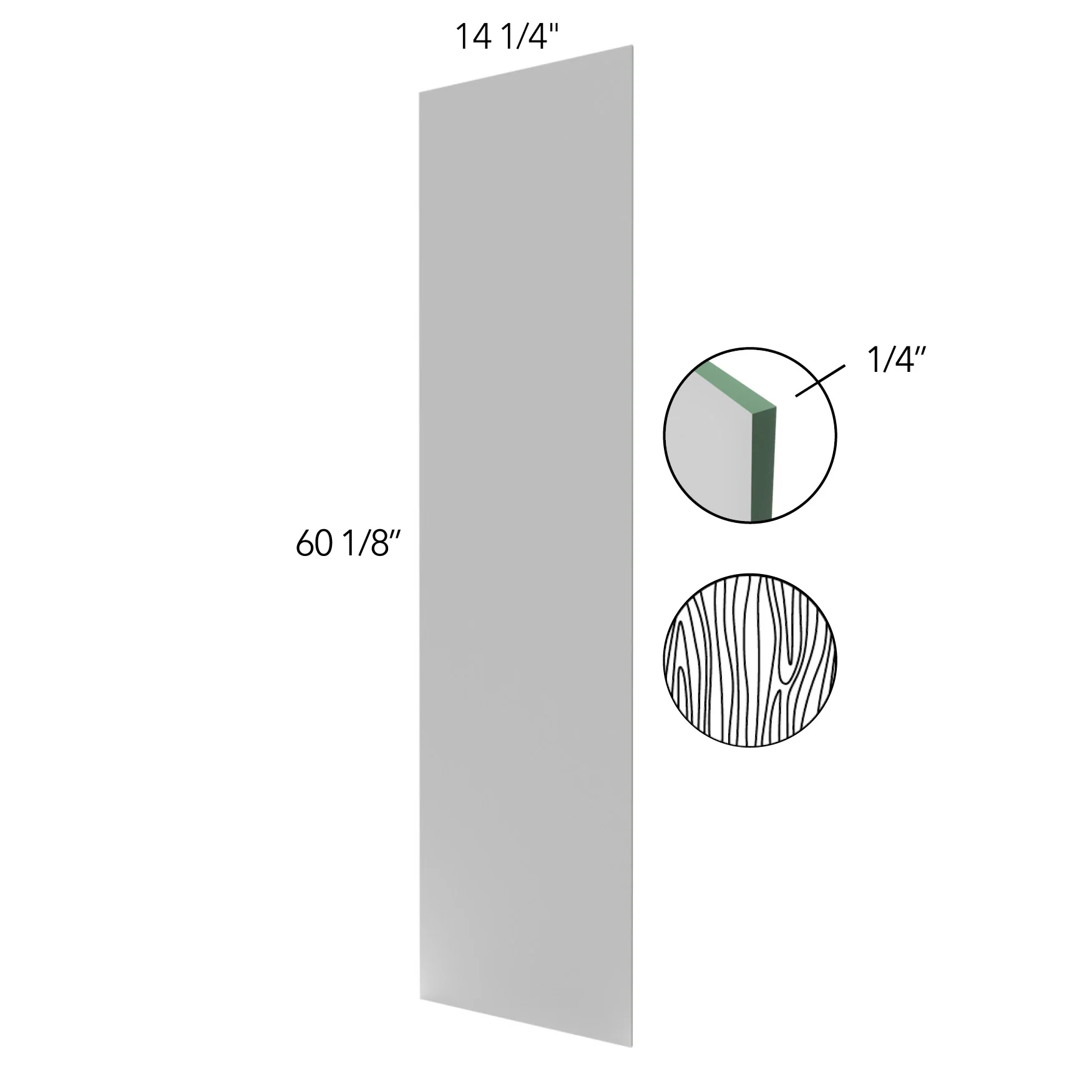 Wall Drawer Skin 60 H X 14 D X 1/16 Th – Luna Oak by Fabuwood