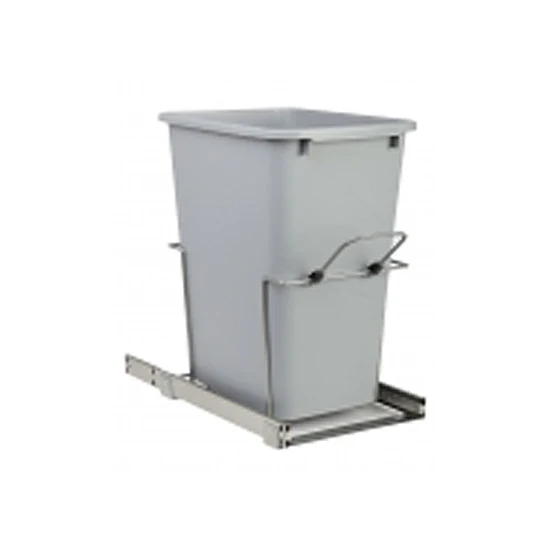 KV Soft-Close Bottom-Mount Waste Pull-out, Single 50 Quart, Platinum, 11-3/8″