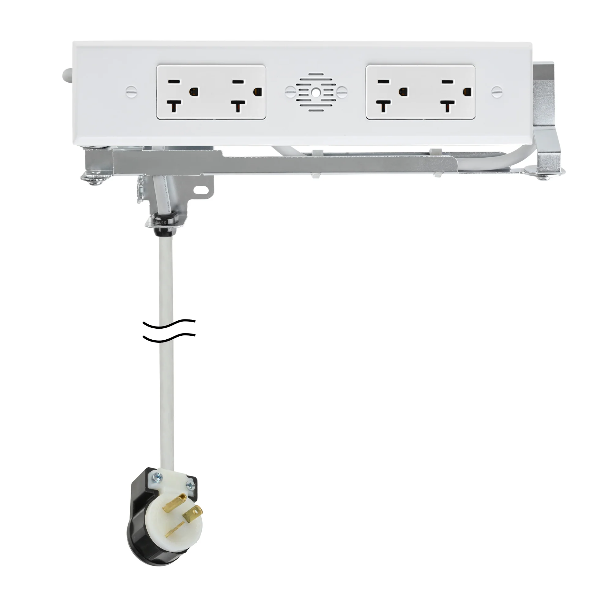 Docking Drawer Blade Duo In-Drawer Outlet, Integrated Safety Shutoff, (4) 20 Amp Ac, White