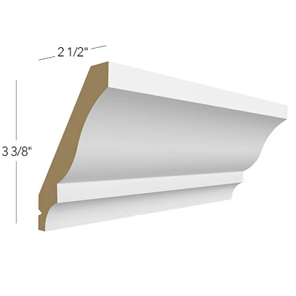 Traditional Crown Moulding W X 2-1/2 H X 2-7/8 D – Luxe by Fabuwood