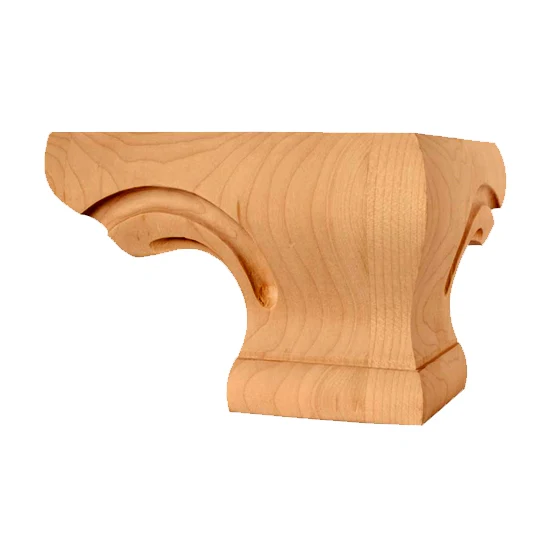 Pedestal Foot Corner Rubberwood 6-1/2″ x 4″