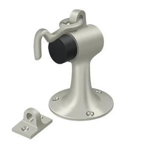 Deltana Floor Mount Bumper With Holder, Satin Nickel, Floor Mount