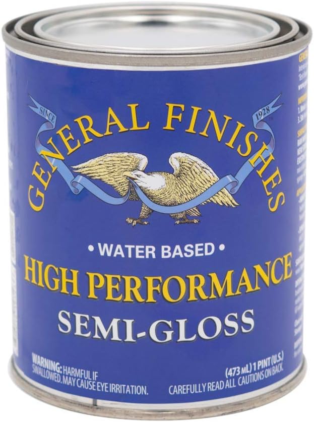 General Finishes High Performance Polyurethane Topcoat, Semi-Gloss, Pint