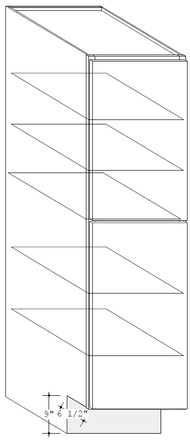 Pantry Cabinet 18 W X 93 H X 24 D (9 inch toe) – Teton Paint by Legend