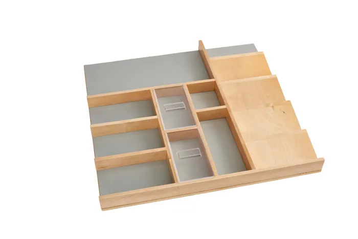 Natural Maple Trim-To-Fit Vanity Drawer Organizer