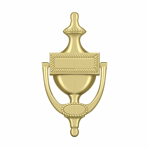 Deltana Victorian Rope Door Knocker, Polished Brass