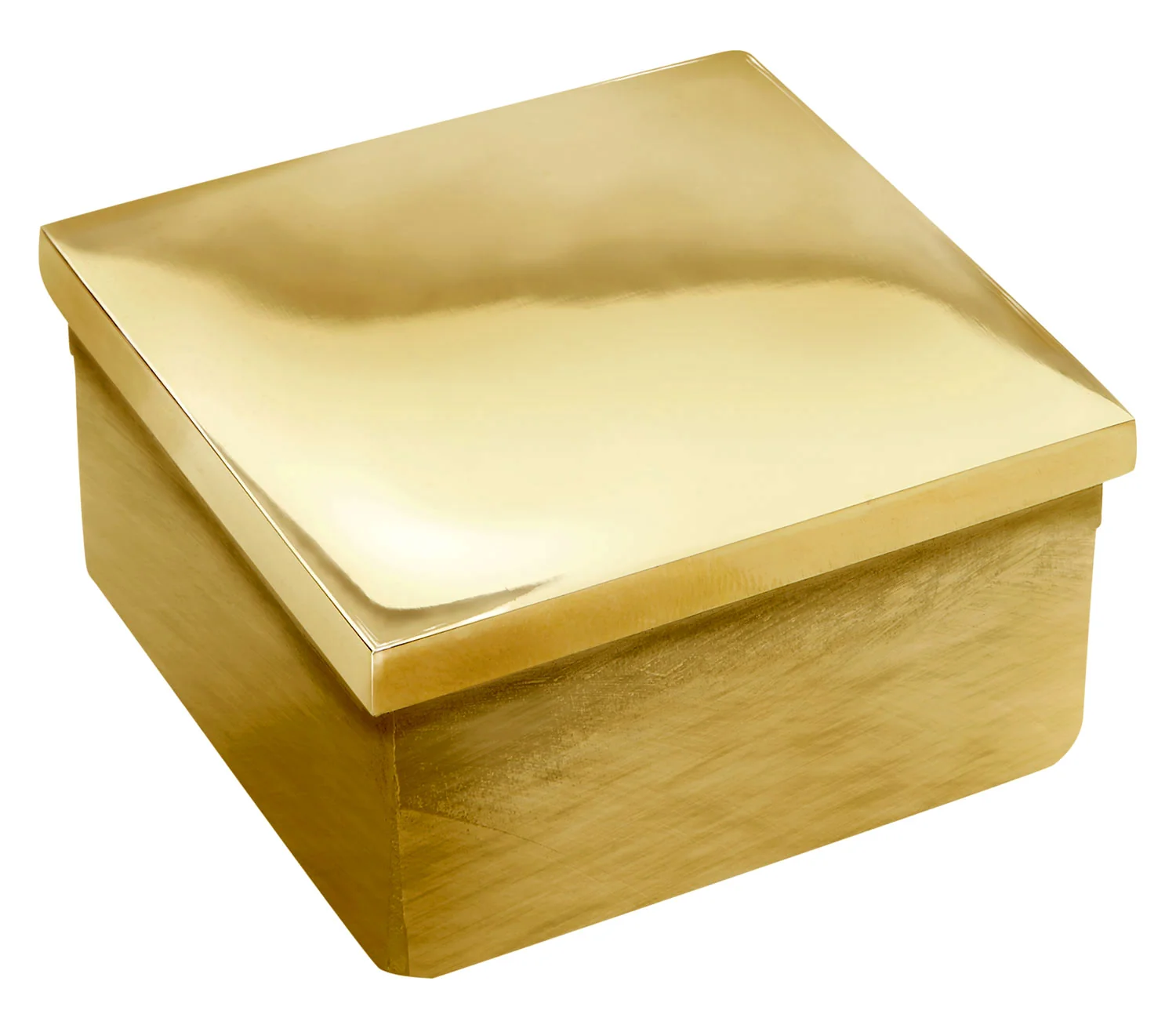 Flat Square End Cap for 2″ Tubing Polished Brass