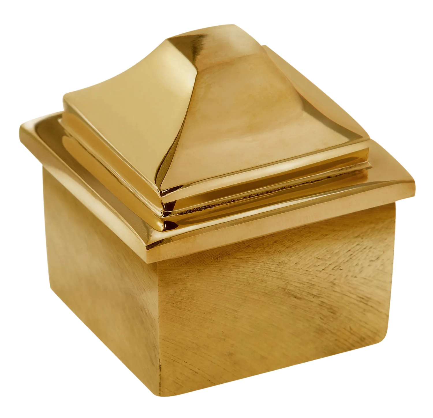 Conical Square End Cap Polished Brass for 2″ Tubing