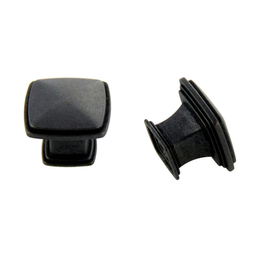 32mm Square Knob — Weathered Black, Multiples of 250