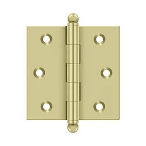 Deltana 2-1/2″ x 2-1/2″ Hinge With Ball Tips, Polished Brass Unlacquered