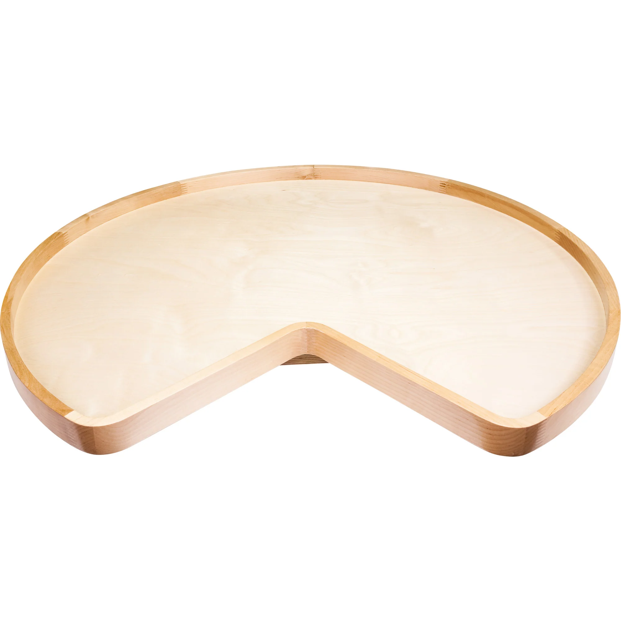 28″ Diameter Kidney Wood Lazy Susan Set With Twist And Lock Adjustable Pole