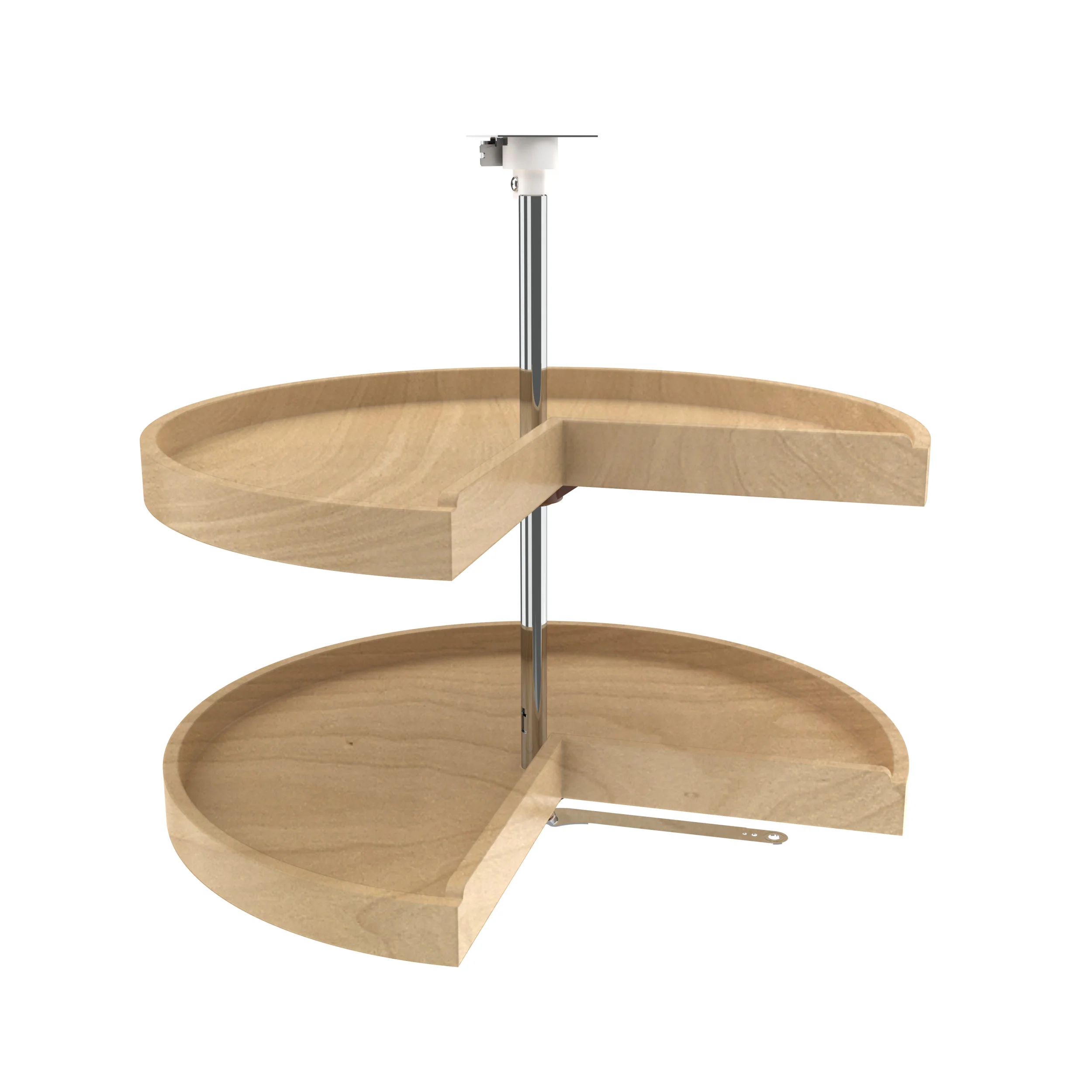 28″ Wood 2-Shelf Pie-Cut Lazy Susan Set