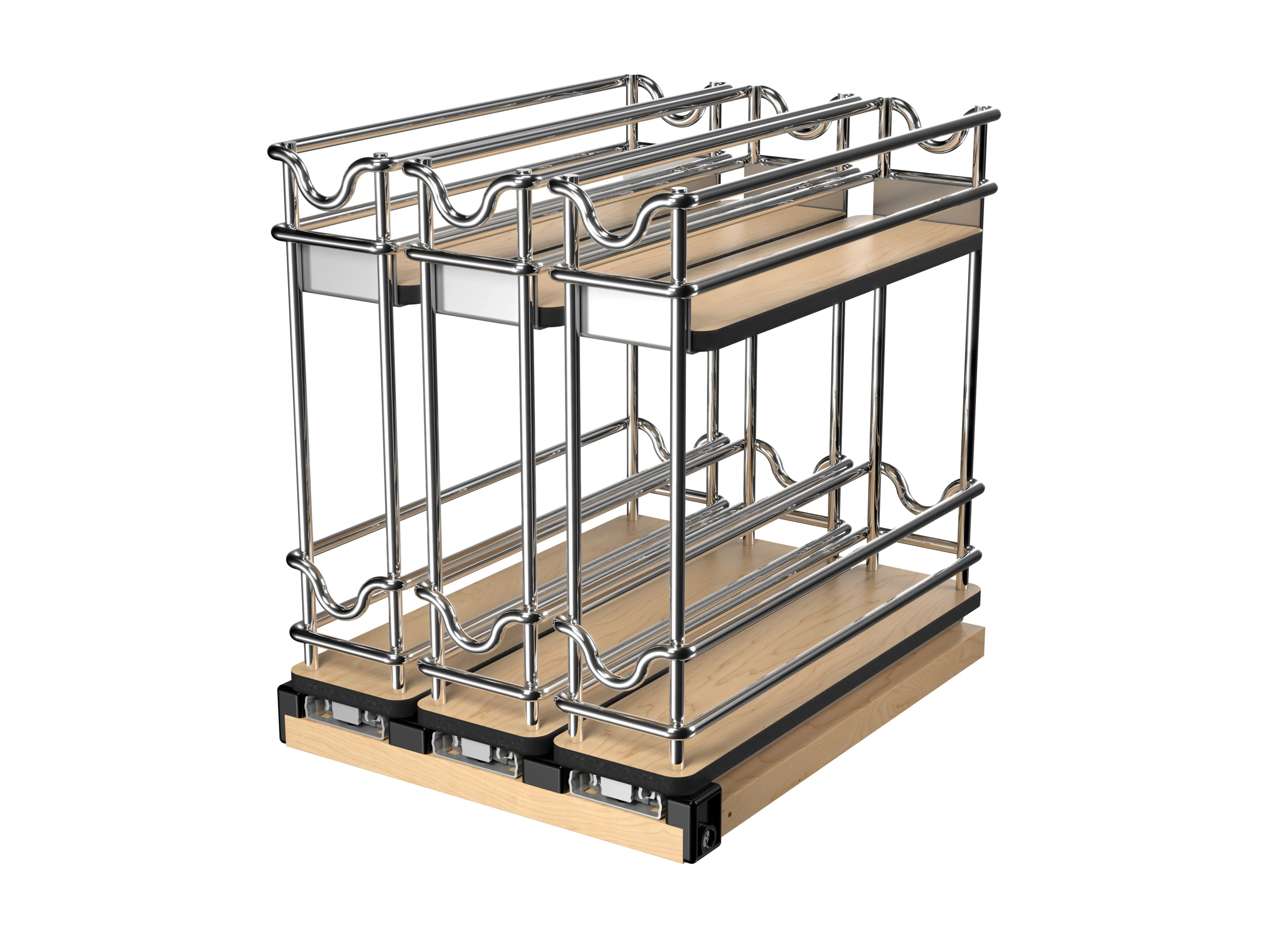 Rev-a-shelf 9″ Two-Tier Triple Narrow Wire Wall Upright Storage Pullout