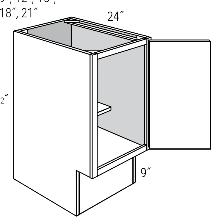 ADA Base Full Height Door 9 W X 32-1/2 H X 24 D (Assembled only) - Dover by JSI