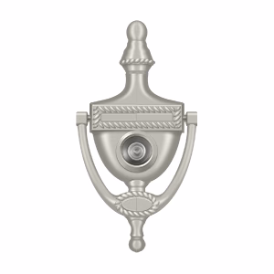 Deltana Victorian Rope Door Knocker-Viewer, Satin Nickel, 3-7/8″