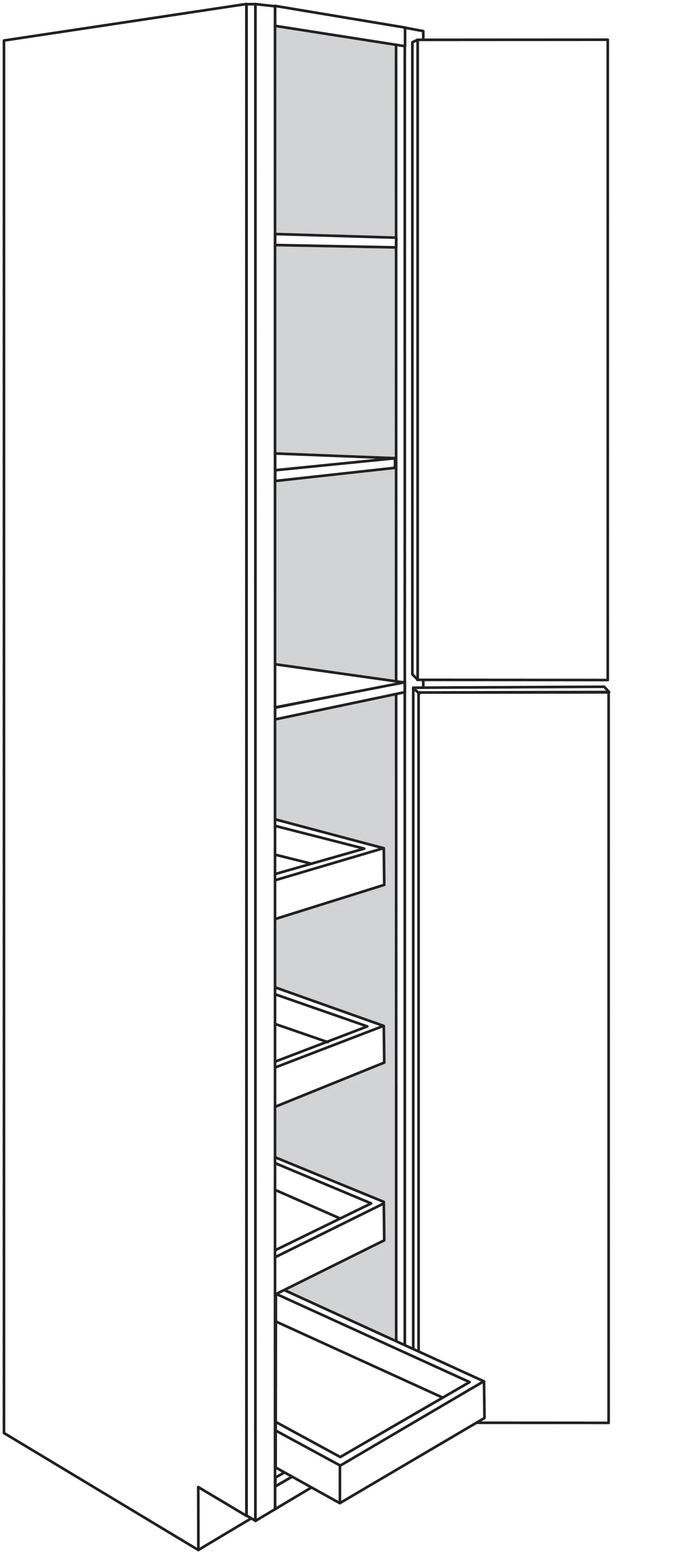 Pantry Cabinet w/ Pull Out Trays 15 W X 93 H X 24 D (4 Trays) – Teton Paint by Legend
