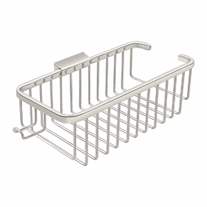 Deltana 10″ Rectangular Shampoo Wire Basket With Hook Polished Nickel 10″ Length