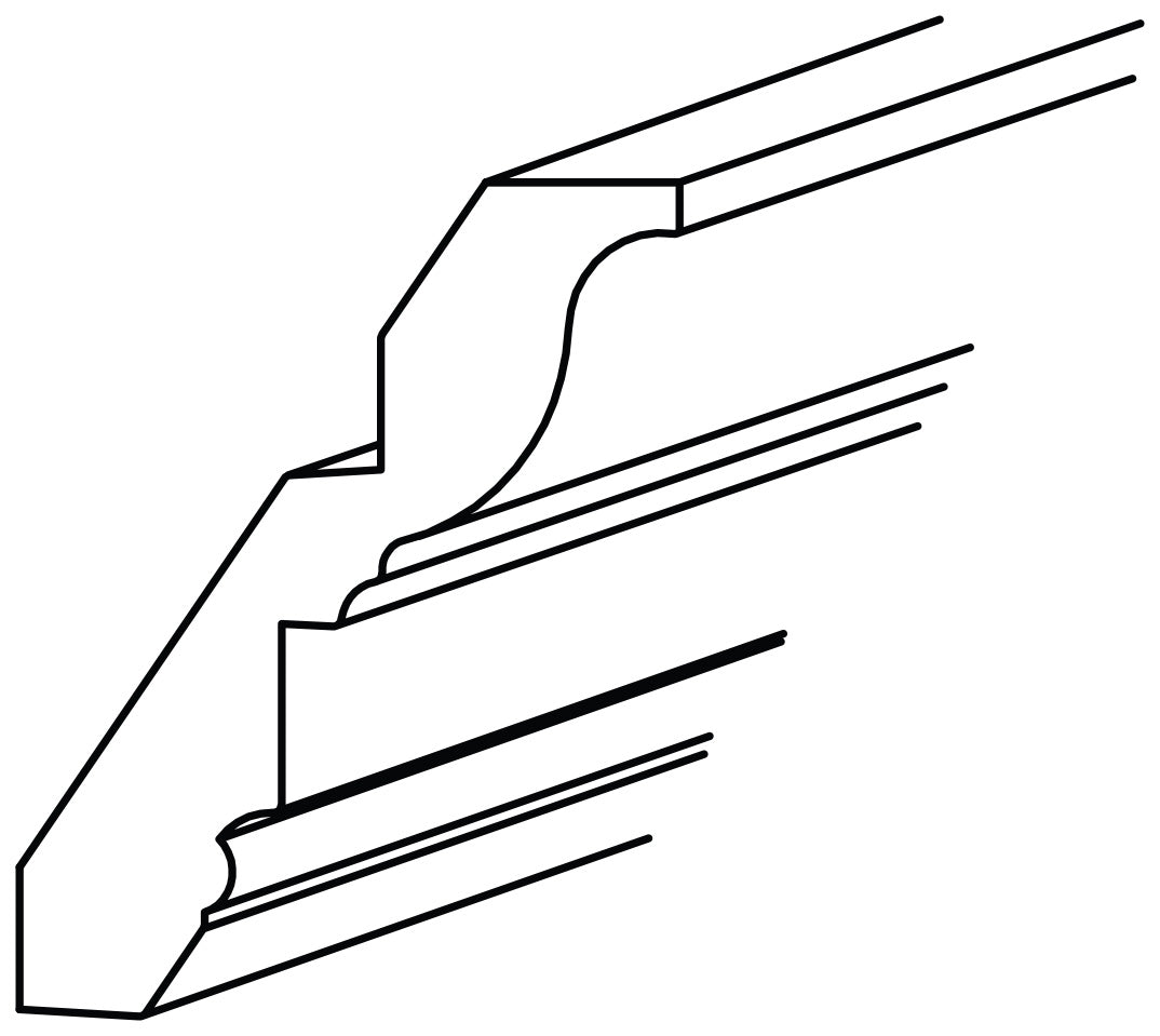Crown Moulding Large Traditional 3-1/2 H X 3 D X 96 L – Amesbury Recessed by JSI