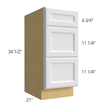 Vanity 3 Drawer Base 12 W X 34-1/2 H X 21 D- Hallmark Frost by Fabuwood