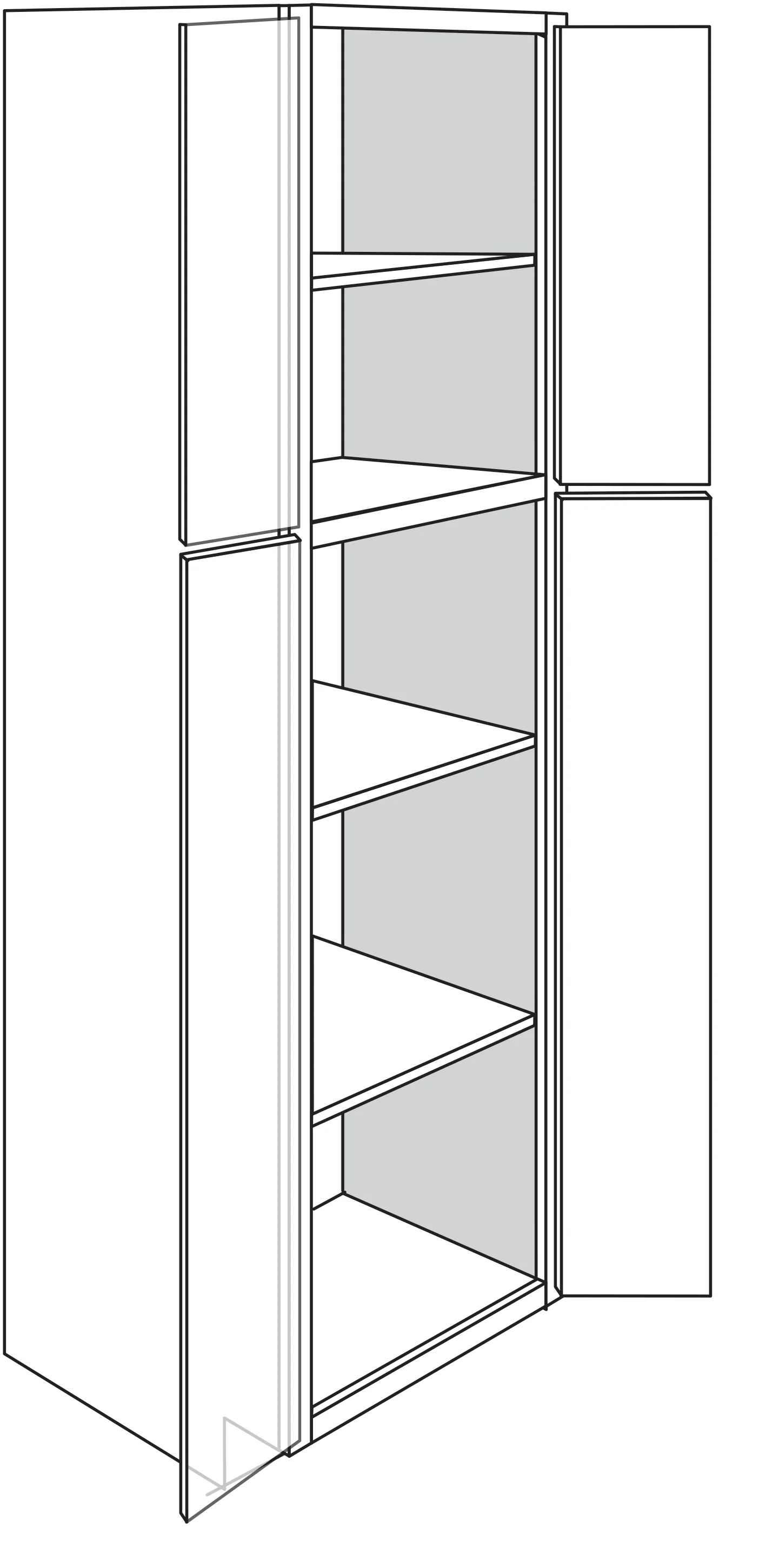 Pantry Cabinet 24 W X 84 H X 24 D – Nantucket Linen by Horning