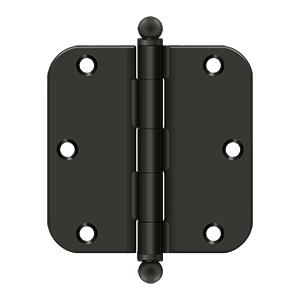 Deltana 3-1/2” x 3-1/2” Hinge With Ball Tips, Thickness .085” Oil Rubbed Bronze 5/8″ Radius
