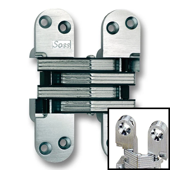 SOSS Hinge 220, 5-1/2″ Over All Height, Satin Nickel