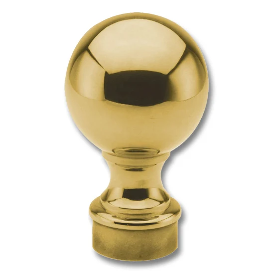 Ball Finial for 2″ Tubing Polished Brass