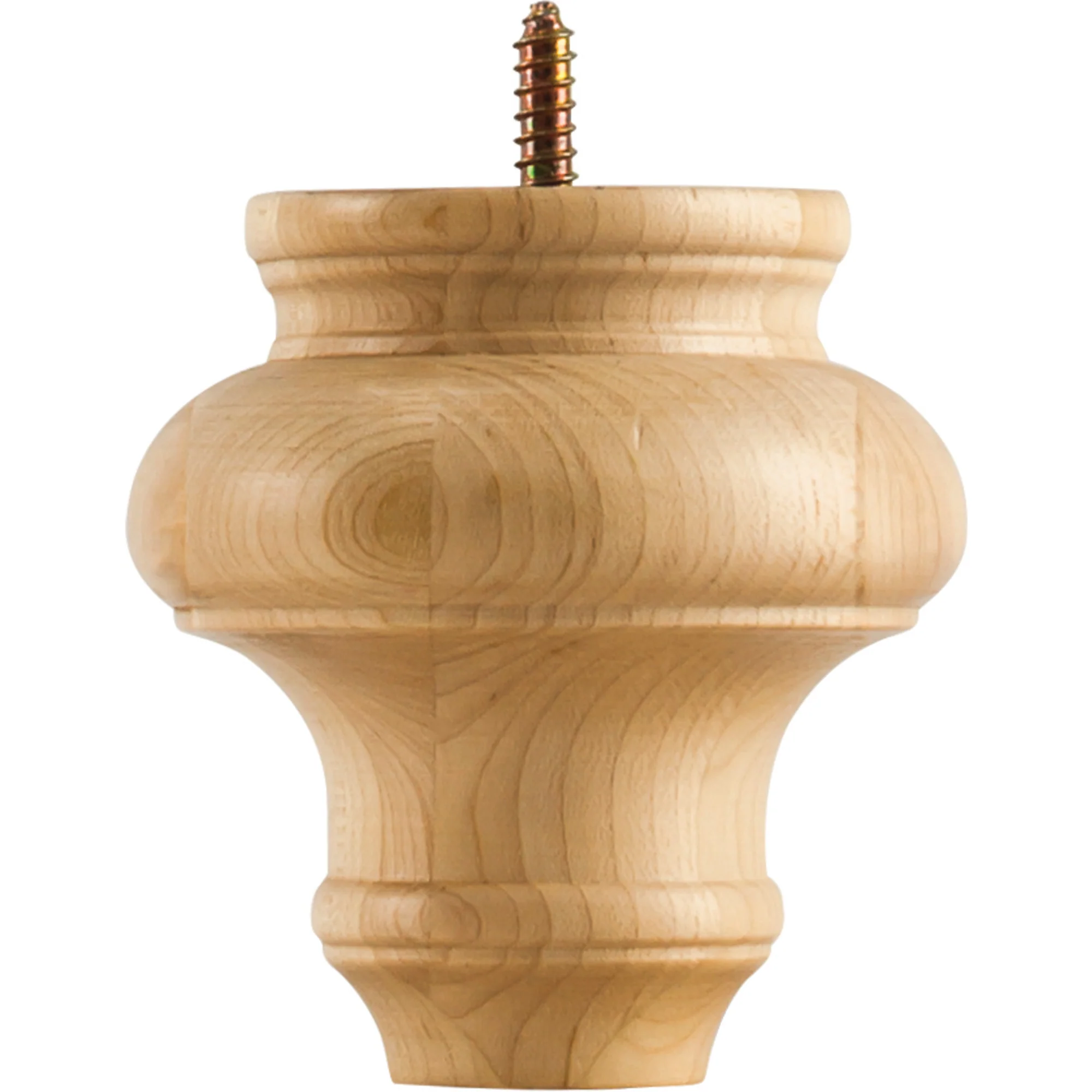 Hardware Resources Turned Transitional Bun Foot Rubberwood 4″ Length