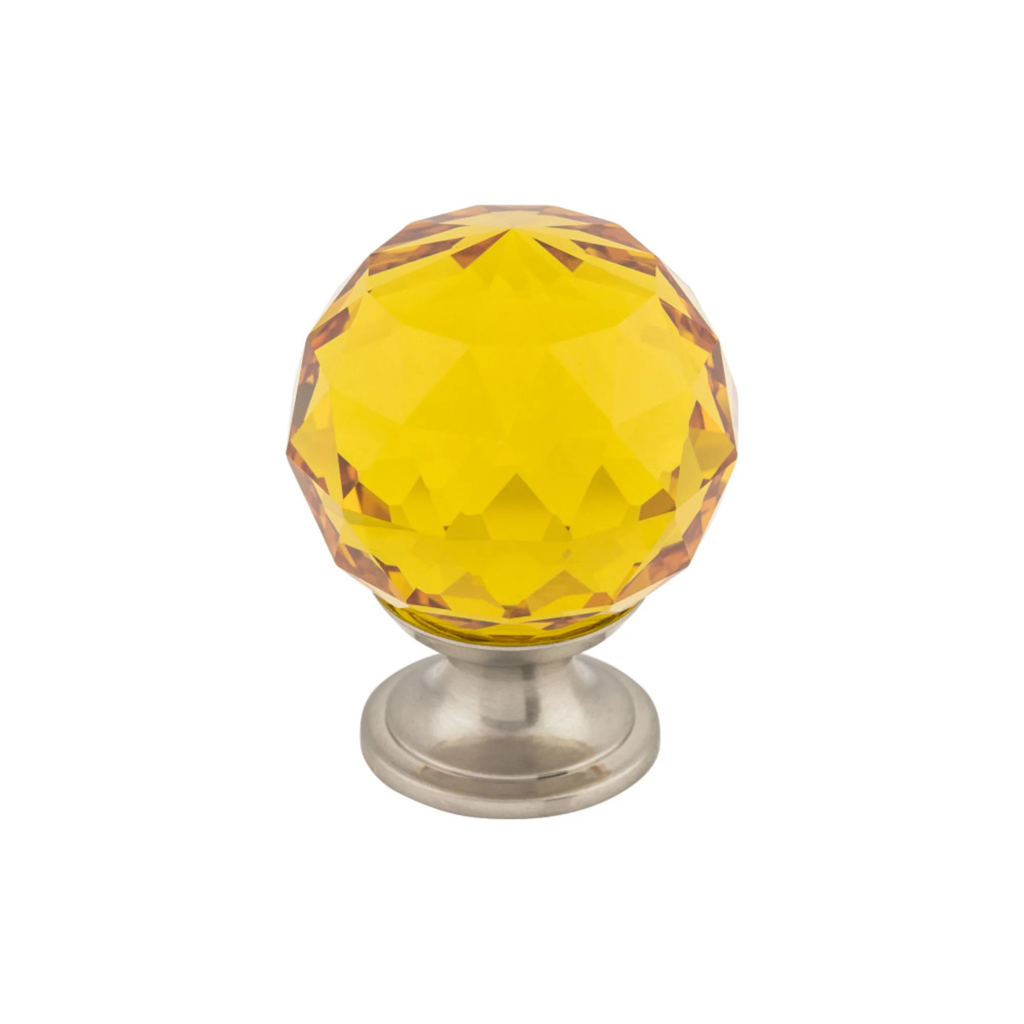 Top Knobs Amber Crystal Knob Satin Nickel 1-3/8″ Diameter