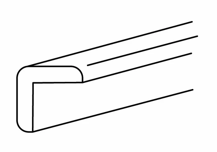 Large Outside Corner Moulding 1-1/8 H X 1-1/8 D X 96 L – Denali Stain by Legend