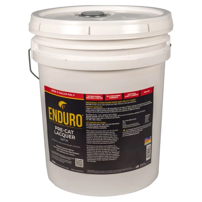 Enduro Pre-Cat Lacquer, Satin, 5 Gallon