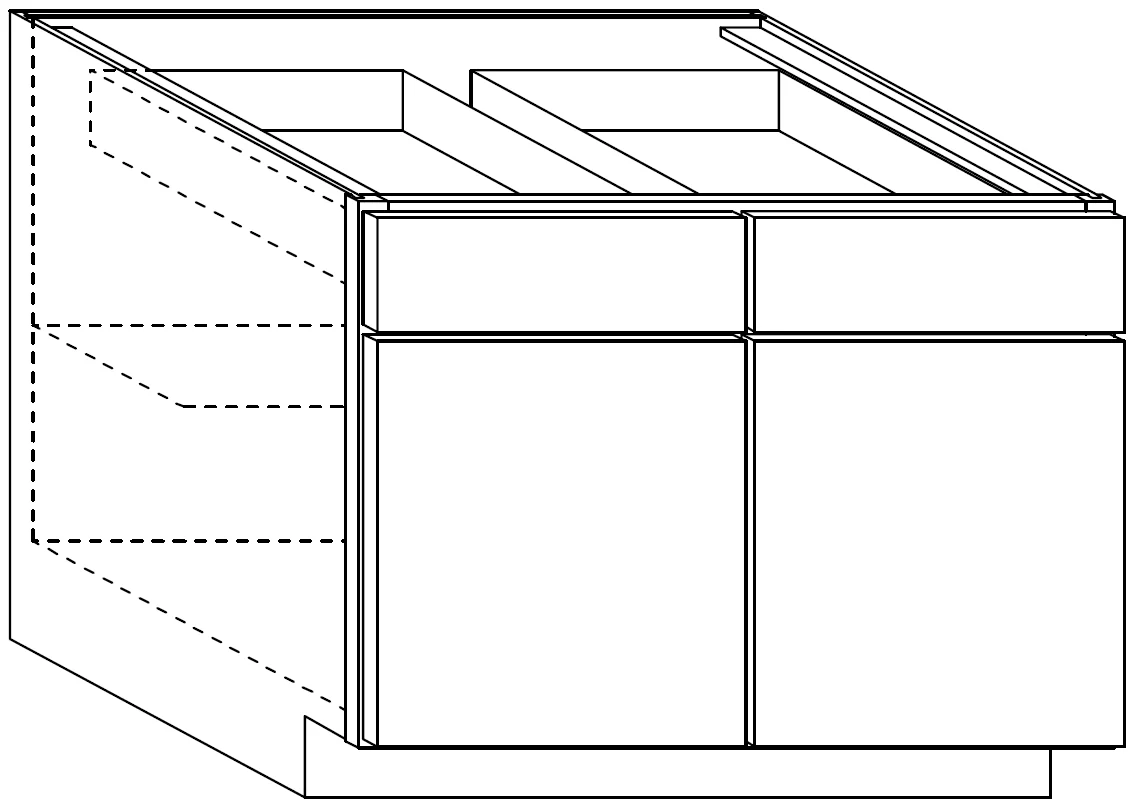 Vanity Base Cabinet 42 W X 32-1/2 H X 18 D (Working top drawer) – Teton Paint by Legend