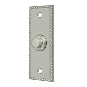 Deltana Bell Button Rectangular Dimensions 3-1/3″ x 1-1/3″ Satin Nickel Rope Style