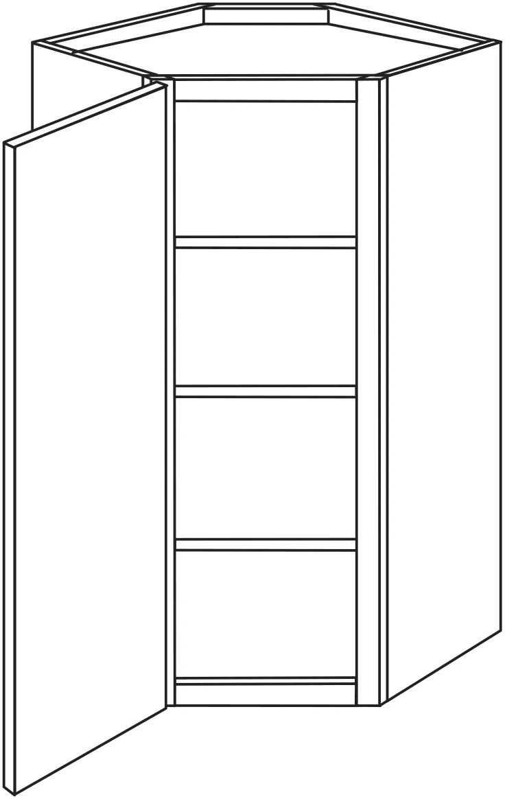 Wall Diagonal Corner 24 W X 42 H X 12 D – Essex Oak by JSI