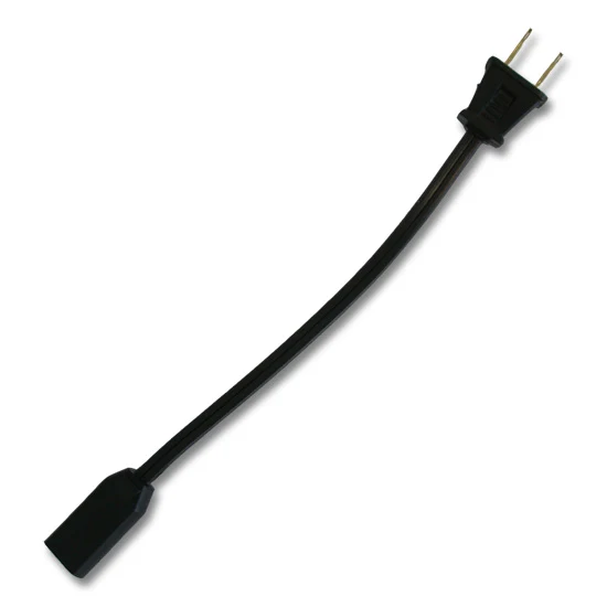 8″ Cord Set, T-Blade Female Plug & Regular Male Plug