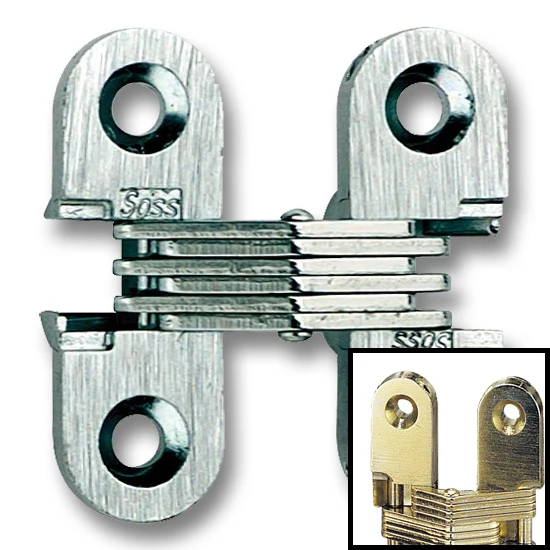 SOSS Hinge 103 3/4″ Minimum Thickness, Satin Brass