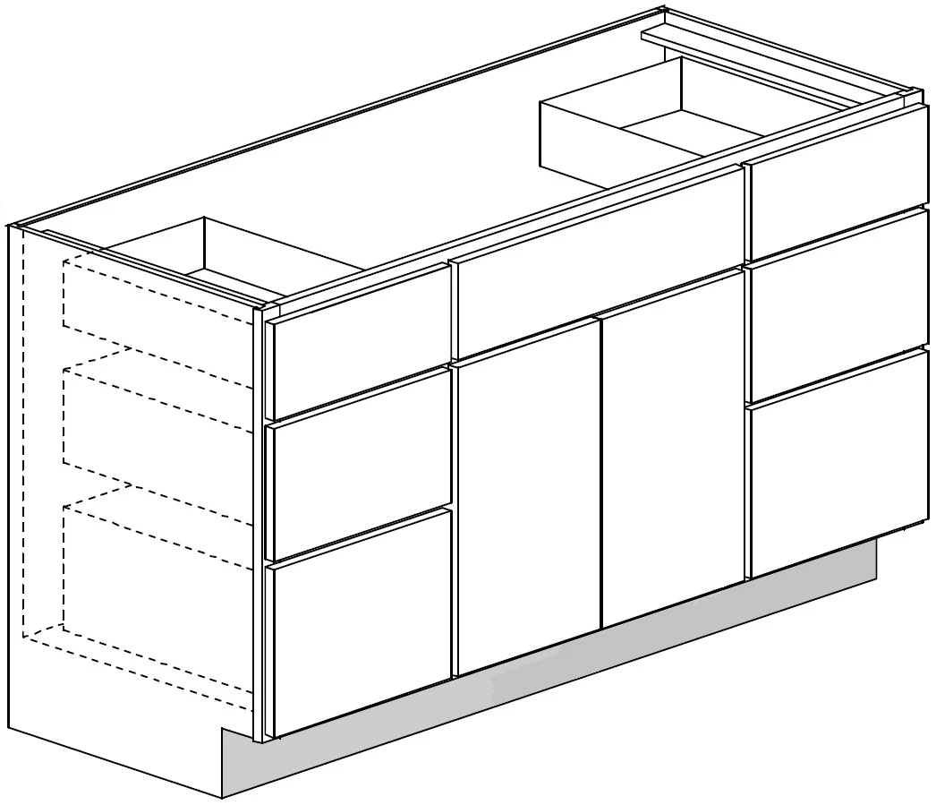 Vanity Drawer Sink Base Cabinet 48 W X 32-1/2 H X 18 D – Teton Paint by Legend