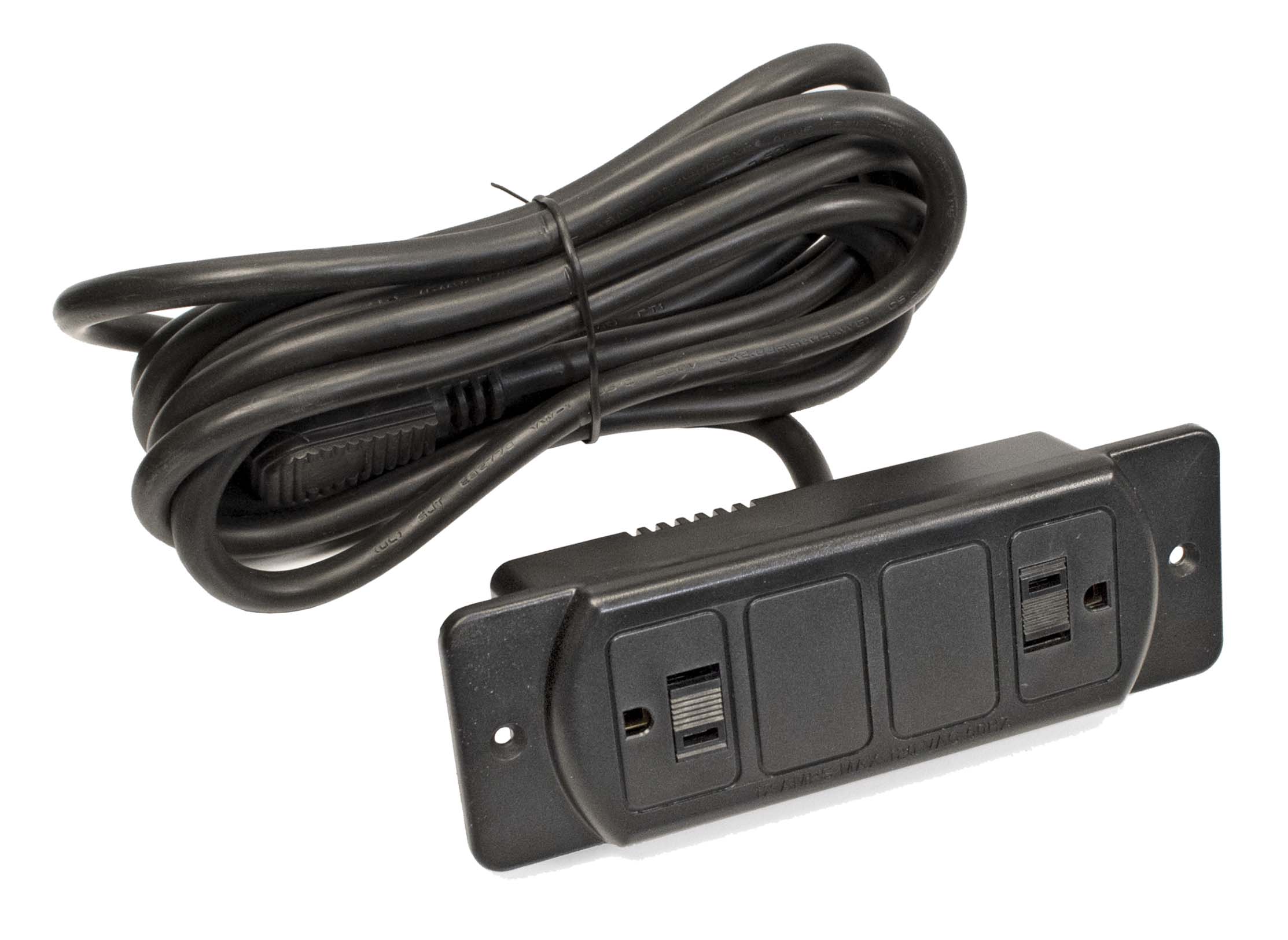 Furnlite Power Supply, Recess Mount With 2 Outlets And Child Safety Locks